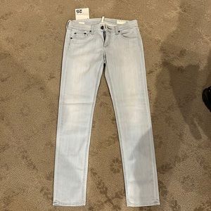 Rag and bone straight leg skinny light wash jeans